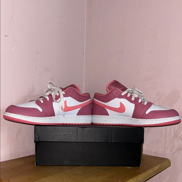 Jordan Coral and White Low-top Sneakers - Picture 1 of 5